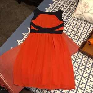 Orange and Black Party Dress